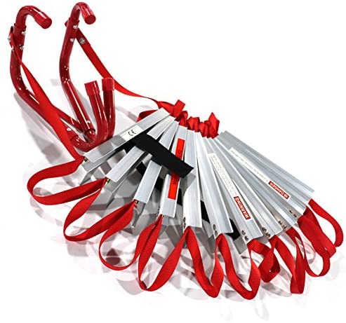 Fire Escape Ladder, 3 Story Emergency Portable Safety Reusable Ladder for Adults & Kids with Anti-Slip Rungs and Wide Steps V Center Suitable for Windows and Balcony|25-Foot - Image 4