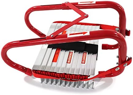 Fire Escape Ladder, 3 Story Emergency Portable Safety Reusable Ladder for Adults & Kids with Anti-Slip Rungs and Wide Steps V Center Suitable for Windows and Balcony|25-Foot - Image 6