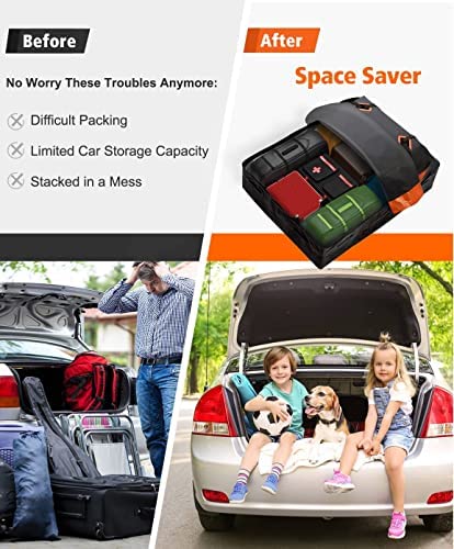 FIVKLEMNZ Car Rooftop Cargo Carrier 15 Cubic, Waterproof Roof Bag Top Luggage Storage Carriers for All Vehicle with/Without Rack Cross Bar Including Anti-Slip Mat+ 8 Reinforced Straps+ 4 Door Hooks - Image 7