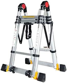 ZHANGYUEFEIFZ Aluminum Telescoping Ladders, Indoor Multifunctional Extension Ladder with One-Button Retraction System Easy to Store 4sizes (Size : 2.4m) - Image 2