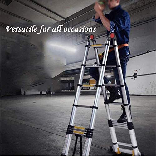 ZHANGYUEFEIFZ Aluminum Telescoping Ladders, Indoor Multifunctional Extension Ladder with One-Button Retraction System Easy to Store 4sizes (Size : 2.4m) - Image 3