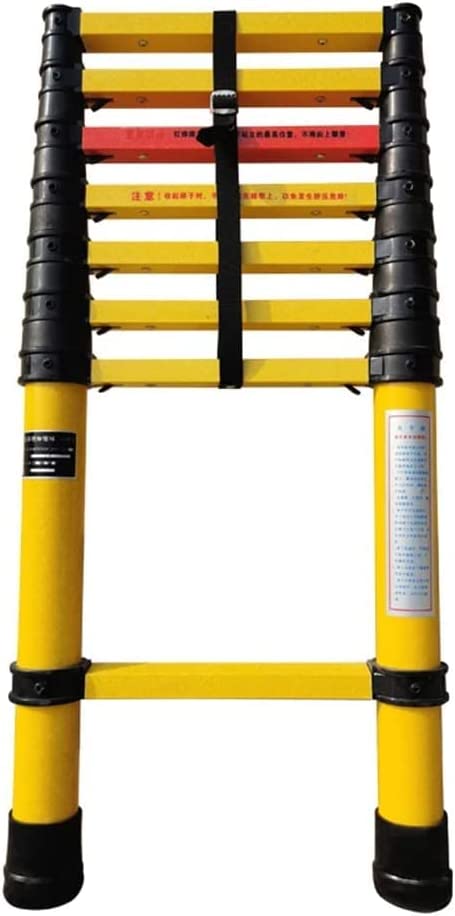 BALAMI 2m/2.5m/3m/3.5m/4m Telescoping Ladder Fiberglass Telescopic Extension Tall Multi Purpose Loft Ladder 330 Pound/150 Kg Capacity Yellow Convenient (Size : 3m/9.8ft) - Image 3