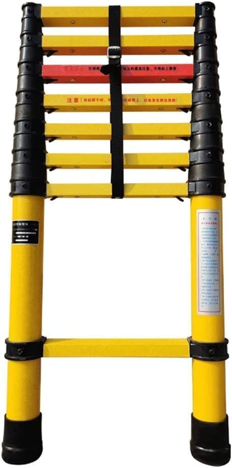 BALAMI 2m/2.5m/3m/3.5m/4m Telescoping Ladder Fiberglass Telescopic Extension Tall Multi Purpose Loft Ladder 330 Pound/150 Kg Capacity Yellow Convenient (Size : 3m/9.8ft) - Image 2