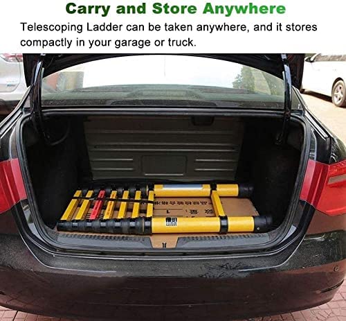 BALAMI 2m/2.5m/3m/3.5m/4m Telescoping Ladder Fiberglass Telescopic Extension Tall Multi Purpose Loft Ladder 330 Pound/150 Kg Capacity Yellow Convenient (Size : 3m/9.8ft) - Image 10