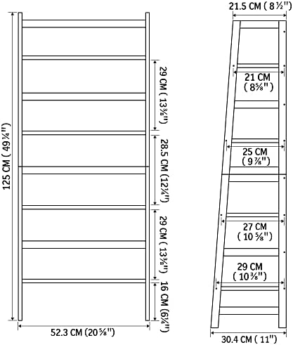 WTZ Book Shelf, Brown Bookshelf, Ladder Bookcase, 4 Tier Tall Book case for Bedroom, Living Room, Office MC-801 - Image 4