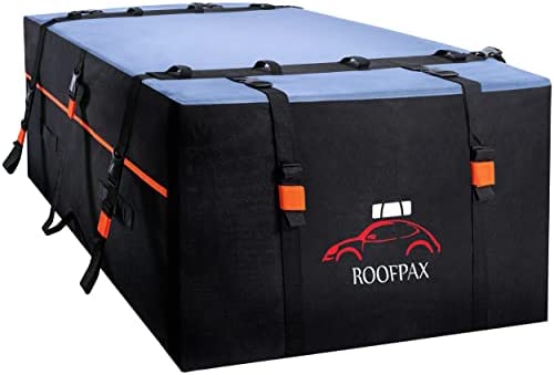RoofPax 19 cft. Car Rooftop Cargo Carrier Bag, Waterproof Storage - Including Double Zippers, Integrated Mat, 10 Heavy-Duty Tie-Down Straps fit Cars with/Without Roof Top Rack or Side Rails. - Image 2