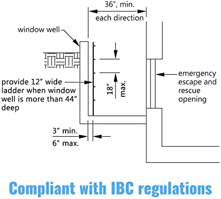 HomiShare Egress Ladder 4-Step Basement Egress Ladder, 400LBS Load Capacity Metal Basement Ladder, 53"x15.5"(LxW) Egress Window Ladder with Silver Polished Surface Use for Egress Window Well - Image 9