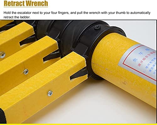 BALAMI Fiberglass Telescoping Ladder with Hook 5m/4.5m/4m/3.5m/3m/2.5m/2m Extension Ladder Extend Climb Telescopic Ladders for Home Roof Electrical Work Interesting Life Convenient (Size : 3.5m/11.5f - Image 5