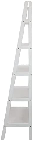 5-Shelf Ladder Bookcase-White HilariousM Ladder Shelf Decorative Ladder Decorative Shelves - Image 3