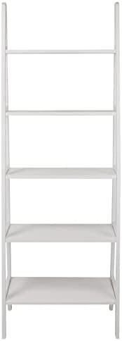 5-Shelf Ladder Bookcase-White HilariousM Ladder Shelf Decorative Ladder Decorative Shelves - Image 2