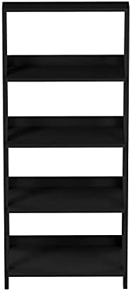 Lavish Home 4-Tier Ladder Bookshelf – Freestanding Wooden Living Room Shelves – Decorative Bookcases for Home and Office (Black) Set of 1 - Image 8