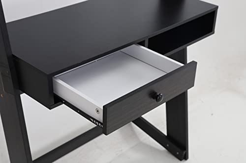 GREEN PARTY Ladder Desk, 3-Tier Ladder Computer Desk with Storage, Bookshelf and Drawer, Modern Writting Table Space Saving for Office and Home, White - Image 8