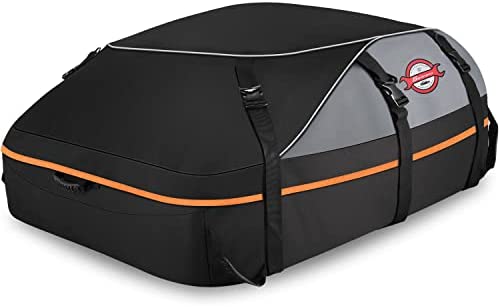 Car Rooftop Cargo Carrier Roof Bag, 20 Cubic Feet Waterproof Roof Top Cargo Carrier for All Cars with Without Luggage Rack, Soft Shell Roof Cargo Box with Anti-Slip Mat, Door Hook, Strap & Storage Bag - Image 2