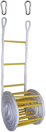 Rope Ladders 15 Meter Rescue Rope Ladder 50 Ft Escape Ladder Emergency Work Safety Response Fire Rescue Rock Climbing Easy to Deploy Portable Fire Ladder/Yellow/15M - Image 3