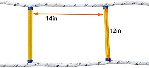 kingwolfox Emergency Fire Escape Ladder Flame Resistant Safety Rope Ladder with Hooks, Fast to Deploy & Easy to Use Compact & Easy to Store Withstand Weight up to 2000 pounds (32FT) - Image 6