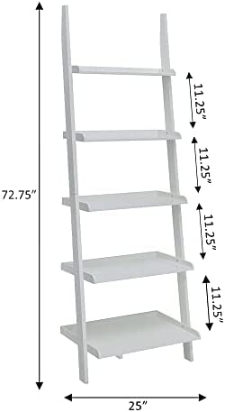 Convenience Concepts French Country Bookshelf Ladder, White - Image 4