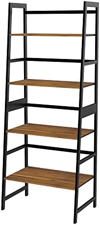WTZ Book Shelf, Brown Bookshelf, Ladder Bookcase, 4 Tier Tall Book case for Bedroom, Living Room, Office MC-801 - Image 2