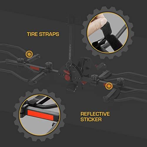 ARKSEN Smart Tilting 2" Hitch Mounted Rack Platform Style Carrier for Standard, Fat Tire, and Electric Bicycles -150/300 lbs Weight Capacity (Foldable 2-Bike Rack W/Quick Release System) - Image 6