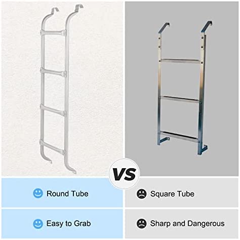HomiShare Egress Ladder 4-Step Basement Egress Ladder, 400LBS Load Capacity Metal Basement Ladder, 53"x15.5"(LxW) Egress Window Ladder with Silver Polished Surface Use for Egress Window Well - Image 5
