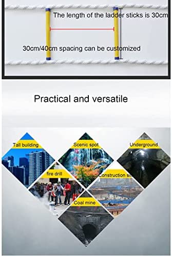 LXDZXY Ladders,Emergency Escape Rope Ladder 1-17 Floors, Flame Retardant Fire Safety Evacuation Ladder for Children and Adults, Non-Slip Resin Climbing Rope Ladder/50M (164 Feet) - Image 3