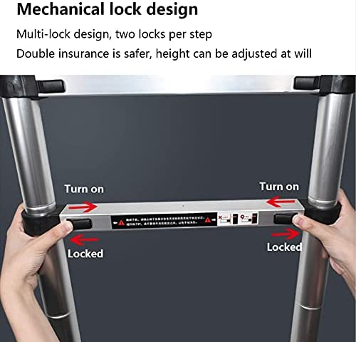 Telescoping Telescopic Extension Portable - Collap Ladders,Aluminum Telescoping Ladder, One-Button Adjustable Ladder, Retraction Adjustable Extension Ladder, Bearing 150Kg (Size : 3.2M) - Image 5