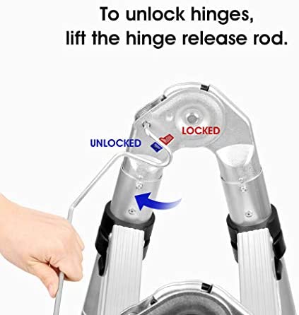 ZhanGe 5m (16.5Ft) Foldable Telescoping Extension Style Ladder Folding Design,Aluminum Lightweight Ladder,Compact Ladder, Expandable Retractable Ladder, En131 150KG Load - Image 5