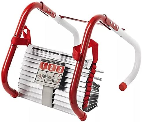 Emergency Fire Escape Ladder, 2-6 Story Portable Safety Reusable Ladder for Adults with Anti-Slip Rungs and Wide Steps for Windows and Balcony,32FT/10M - Image 2