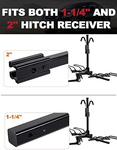SIMETU&HS Bike Rack Carrier for Car Truck SUV,132 lbs Heavy Weight Capacity - Tray Style Smart Tilting Design (2-Bike Carrier) - Image 4