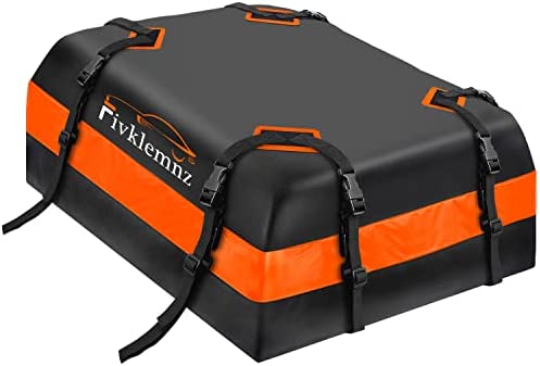 FIVKLEMNZ Car Rooftop Cargo Carrier 15 Cubic, Waterproof Roof Bag Top Luggage Storage Carriers for All Vehicle with/Without Rack Cross Bar Including Anti-Slip Mat+ 8 Reinforced Straps+ 4 Door Hooks - Image 2