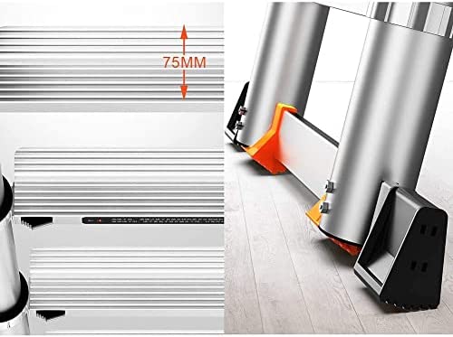 COTCLO Telescoping Ladder Telescopic Straight Ladder with Roof Hook Extendable Ladders Multiple Heights Folding Steps Multipurpose Ladder (Size : 1.8M) - Image 6