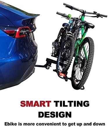 SIMETU&HS Bike Rack Carrier for Car Truck SUV,132 lbs Heavy Weight Capacity - Tray Style Smart Tilting Design (2-Bike Carrier) - Image 3