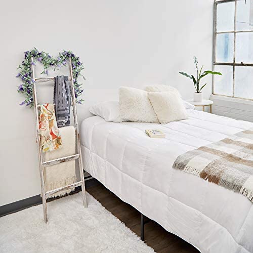 Short Birds Rustic 5ft Blanket Ladder - Farmhouse Home Decor - Quilt/Towels/Throw Wood - Decorative Shelf - Easy Assembly - Leaning - Padded - White Wash - Image 7