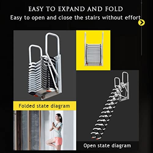 Family Wall-Mounted Lifting Ladder Fire Escape Ladder Roof Ladder Step Ladder Exclusive Attic Ladder W/Ladder Hook High Load-Bearing Universal - Image 7