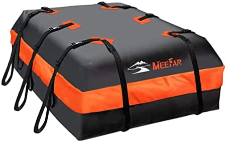 MeeFar Car Roof Bag XBEEK Rooftop top Cargo Carrier Bag 20 Cubic feet Waterproof for All Cars with/Without Rack, Includes Anti-Slip Mat, 10 Reinforced Straps, 6 Door Hooks, Luggage Lock - Image 2