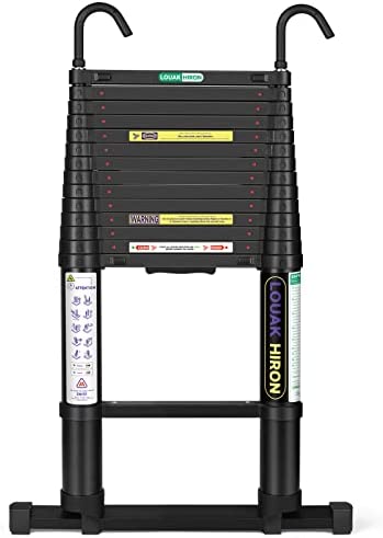 Telescoping Ladder 15 FT for Home Aluminum Extension Folding Ladder RV Attic Ladder 330 Pound Capacity (Semi-Automatic Retraction) - Image 2