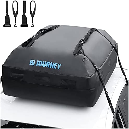 rabbitgoo Rooftop Cargo Carrier 15 Cubic Feet Waterproof Car Roof Top Cargo Bag Large Capacity with Heavy Duty Straps, Soft Shell Luggage Storage Bag for Vehicles with/Without Roof Racks - Image 7