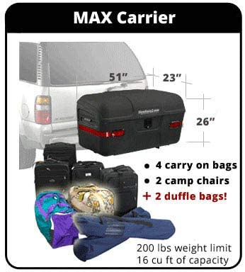 StowAway Max Hitch Cargo Box with Swingaway Frame | Black - Image 9