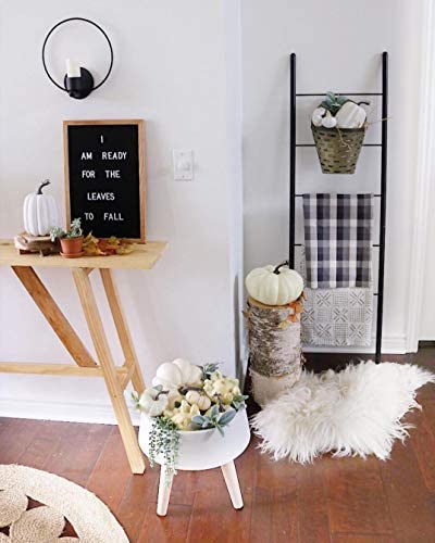 Blanket Ladder - Modern Rustic Decorative Metal Leaning Ladder Rack - 5 ft Tall Towel Drying and Display Rack, Quilt and Blanket Display Ladder - Image 9