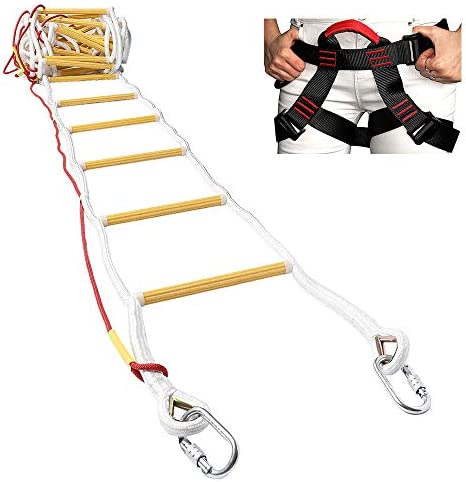 ISOP Fire Evacuation Rope Ladder 32ft (10m) with Fall Arrest System & Spring Hooks - Rescue Ladders for 4-5 Story Homes - Innovative Solution - Image 2