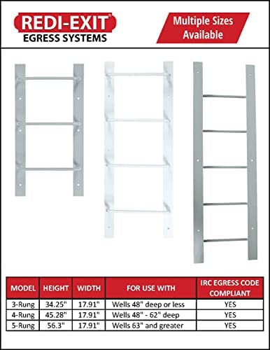 Redi-Exit Fire Escape Ladder – Ladders for Egress Basement Window Well Covers Outside, Small Ladder for Fire Emergency Home Safety, Ladder for Egress Window Steel - Image 5