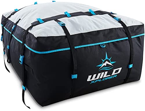 Car Rooftop Cargo Carrier Bag XXL: 6 Suitcase Universal Car Top Carrier Without Roof Rack - Car Topper Luggage Carrier Waterproof - Car Roof Bag - Luggage Rack SUV -6 Hooks,Mat,Storage Roof Cargo Bag - Image 2