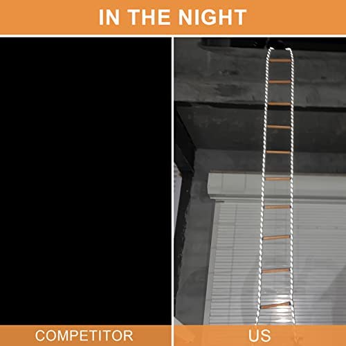 Rope Ladder,13 Feet Emergency Fire Escape Ladder Flame Resistant Safety Rope Ladder with Hooks,Fast to Deploy Sturdy and Strong Portable and Reusable 2 Story,Weight Capacity up to 2000 Pounds - Image 7