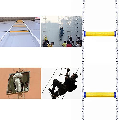 kingwolfox Emergency Fire Escape Ladder Flame Resistant Safety Rope Ladder with Hooks, Fast to Deploy & Easy to Use Compact & Easy to Store Withstand Weight up to 2000 pounds (32FT) - Image 8
