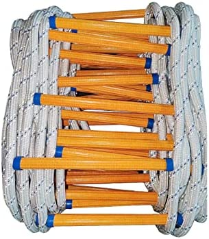 Rope Ladder,13 Feet Emergency Fire Escape Ladder Flame Resistant Safety Rope Ladder with Hooks,Fast to Deploy Sturdy and Strong Portable and Reusable 2 Story,Weight Capacity up to 2000 Pounds - Image 2