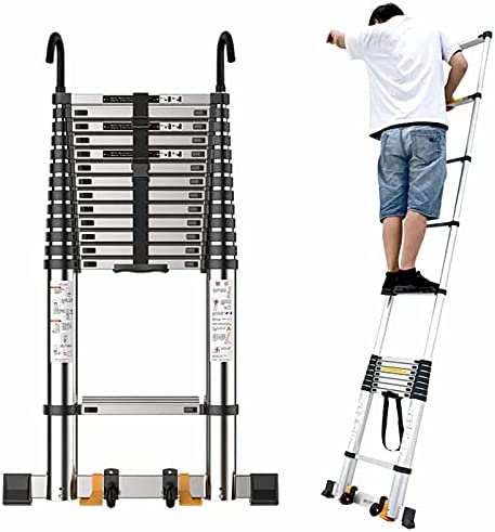 Telescoping Telescopic extension portable - Collap Aluminum Telescopic Extension Ladders 16ft/ 20ft/ 24 Feet/ 28 Feet, Professional Folding Telescoping Ladder with Hooks for Roof Top Tent & Home Loft, - Image 2