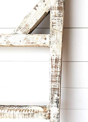 Farmhouse Blanket Ladder 5 Foot Blanket Ladder Rustic White - Image 5