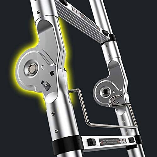 HYAN 30 FT Aluminum Telescoping Ladder, One-Button Retraction Extension Ladder, Collapsible Ladder with Spring Loaded Locking Mechanism for Roof (Size : 30ft) - Image 5