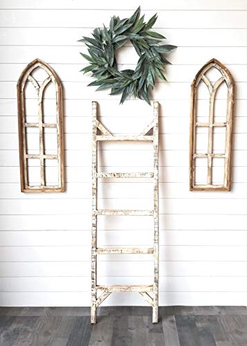 Farmhouse Blanket Ladder 5 Foot Blanket Ladder Rustic White - Image 4