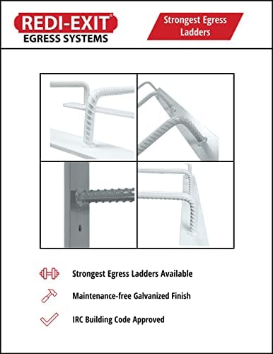 Redi-Exit Fire Escape Ladder – Ladders for Egress Basement Window Well Covers Outside, Small Ladder for Fire Emergency Home Safety, Ladder for Egress Window Steel - Image 3