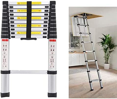 Telescoping Loft Ladder Extension Ladders 10.5ft 330lbs Max Load for Attic Loft RV Roof Home Office, Aluminum Light Weight Easy to Carry or Storage Stepladder Telescopic - Image 2